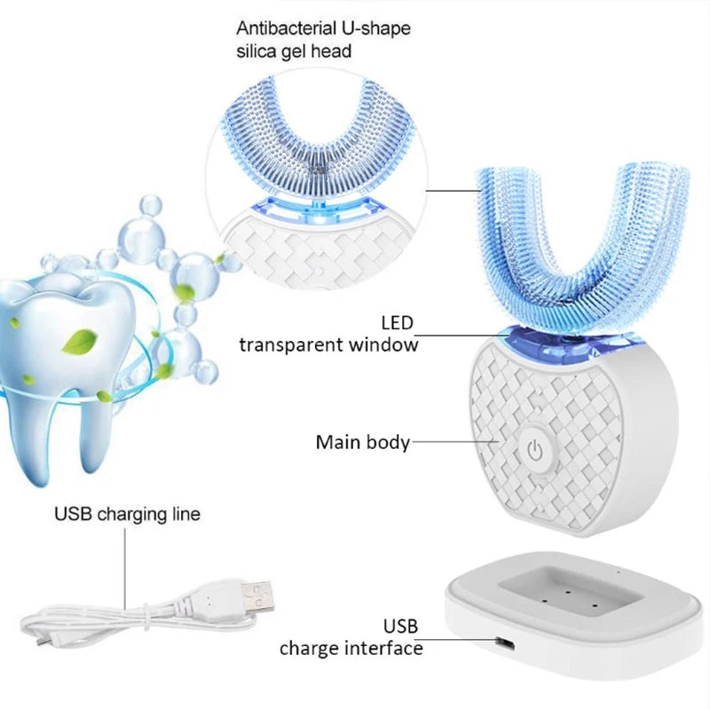 Intelligent Automatic U Blue Light Teeth Whitener