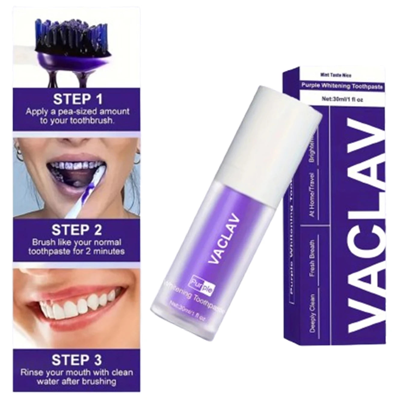 Vaclav Purple Whitening Toothpaste