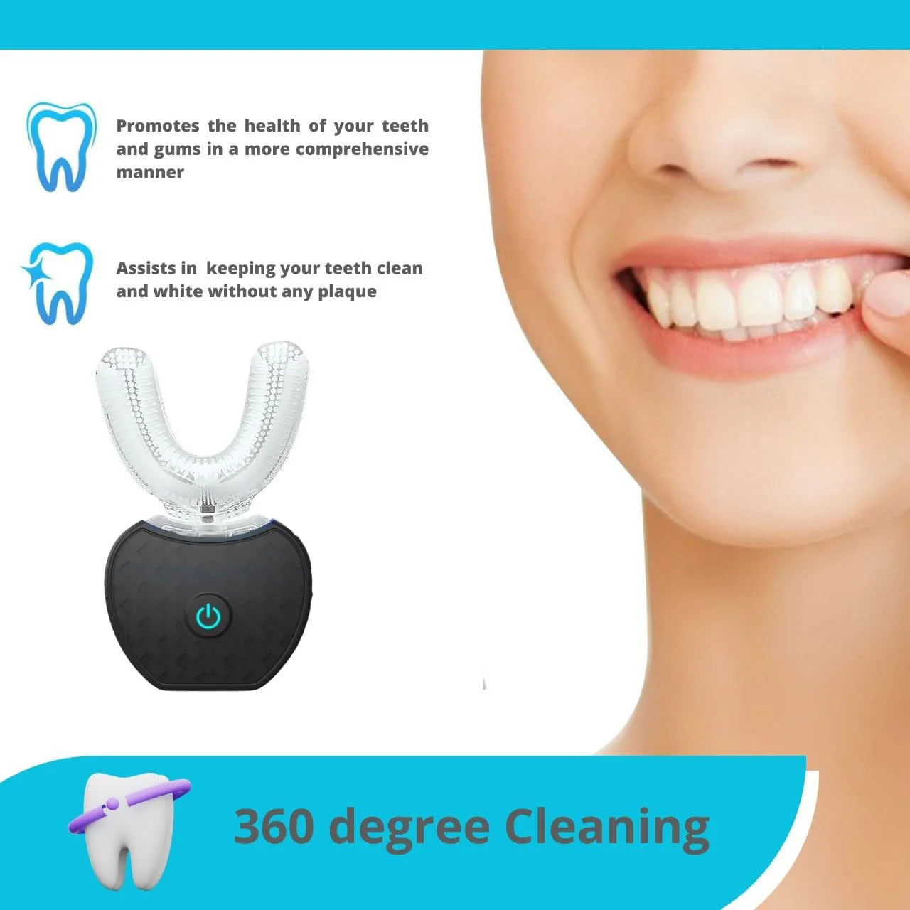 Intelligent Automatic U Blue Light Teeth Whitener