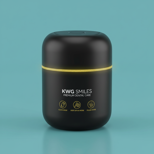 Portable retainer cleaner on teal background